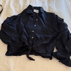 Black Linen Sleeper Pajama set